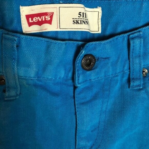 511 kids levi's Strauss blue jeans skinny blue pockets zipper size kids 10 READ - Picture 5 of 8